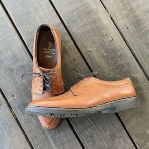 Allen Edmonds Wilbert Men's 10.5 Brown Leather Lace Oxford Shoe Split Toe.